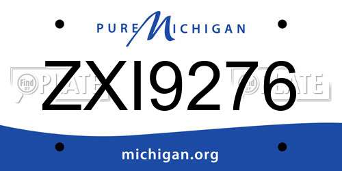 ZXI9276 Michigan License Plate