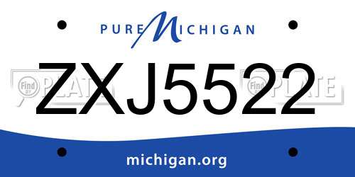 ZXJ5522 Michigan License Plate