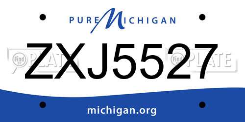 ZXJ5527 Michigan License Plate