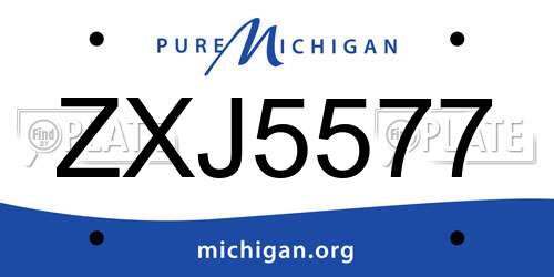 ZXJ5577 Michigan License Plate