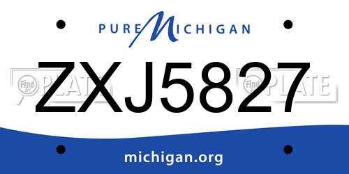 ZXJ5827 Michigan License Plate
