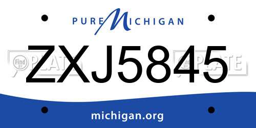 ZXJ5845 Michigan License Plate