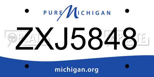 ZXJ5848 Michigan License Plate