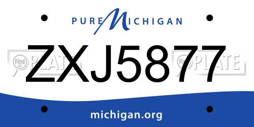 ZXJ5877 Michigan License Plate