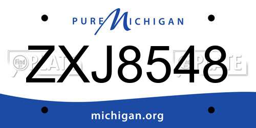 ZXJ8548 Michigan License Plate