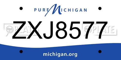 ZXJ8577 Michigan License Plate