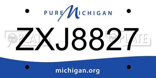 ZXJ8827 Michigan License Plate