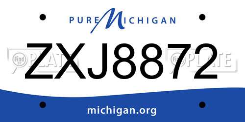 ZXJ8872 Michigan License Plate