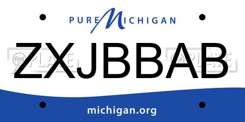 ZXJBBAB Michigan License Plate
