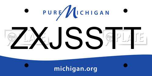 ZXJSSTT Michigan License Plate
