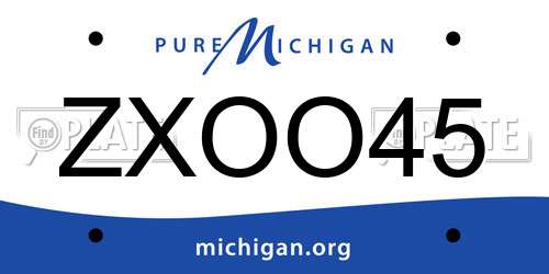 ZXOO45 Michigan License Plate