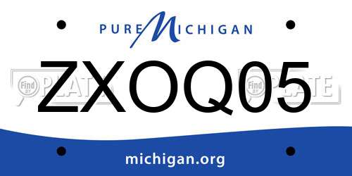 ZXOQ05 Michigan License Plate