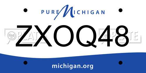 ZXOQ48 Michigan License Plate