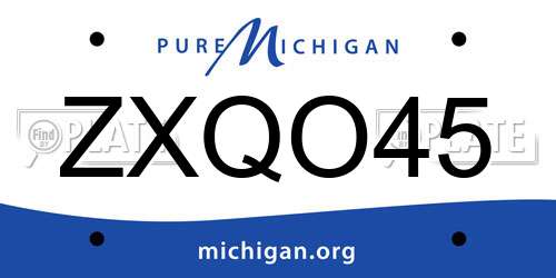 ZXQO45 Michigan License Plate