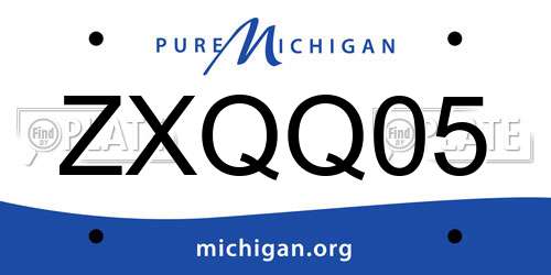 ZXQQ05 Michigan License Plate