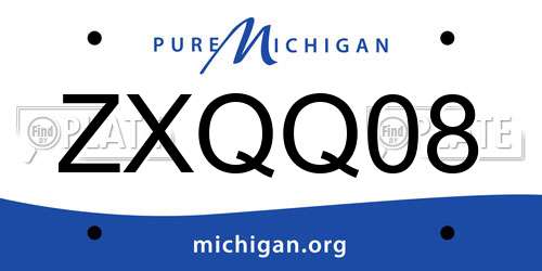 ZXQQ08 Michigan License Plate