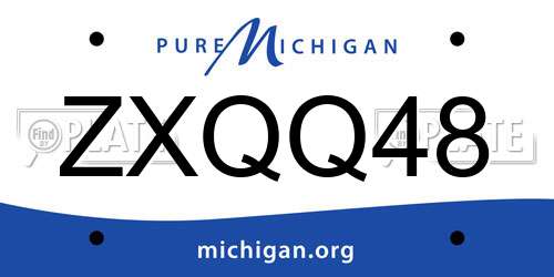 ZXQQ48 Michigan License Plate