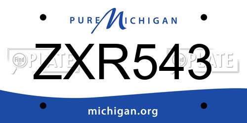 ZXR543 Michigan License Plate