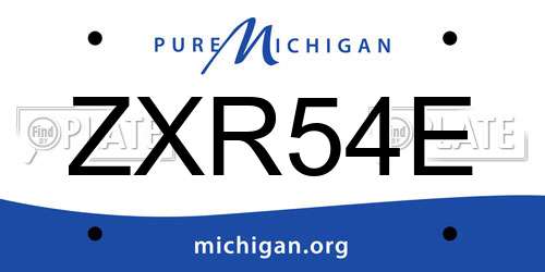 ZXR54E Michigan License Plate
