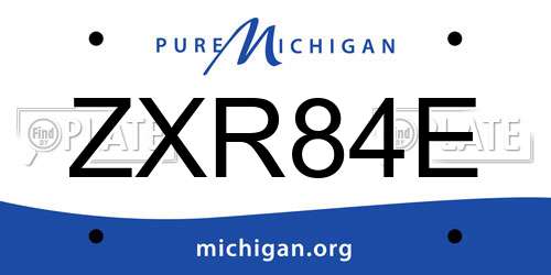 ZXR84E Michigan License Plate