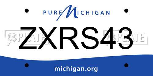 ZXRS43 Michigan License Plate