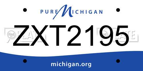 ZXT2195 Michigan License Plate