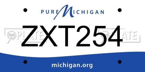 ZXT254 Michigan License Plate