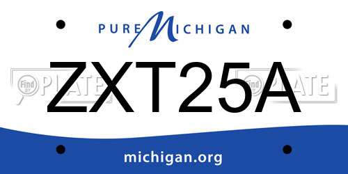 ZXT25A Michigan License Plate