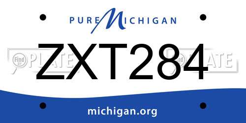 ZXT284 Michigan License Plate