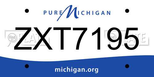 ZXT7195 Michigan License Plate