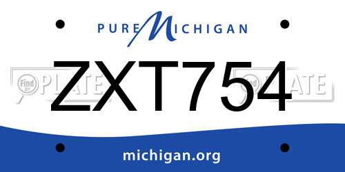 ZXT754 Michigan License Plate