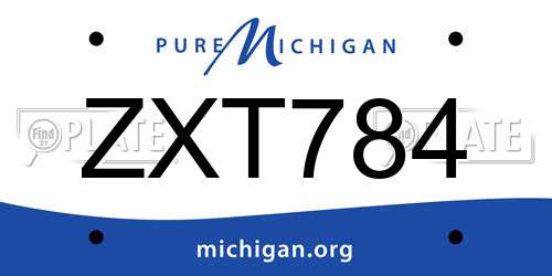 ZXT784 Michigan License Plate