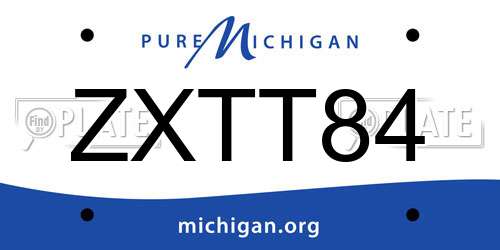 ZXTT84 Michigan License Plate
