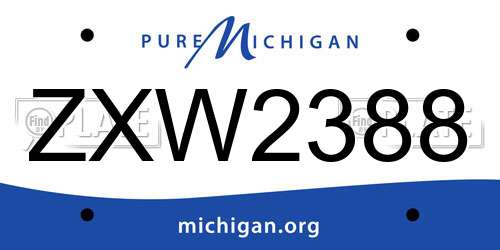 ZXW2388 Michigan License Plate