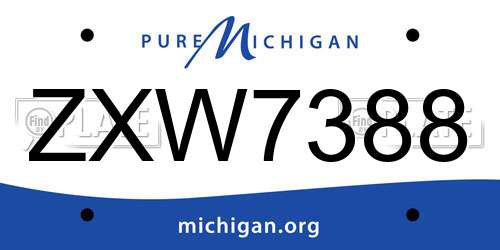 ZXW7388 Michigan License Plate