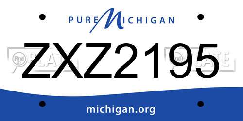 ZXZ2195 Michigan License Plate