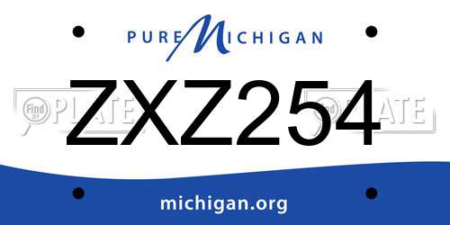 ZXZ254 Michigan License Plate