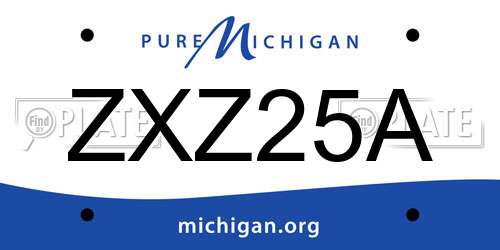ZXZ25A Michigan License Plate