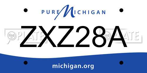 ZXZ28A Michigan License Plate
