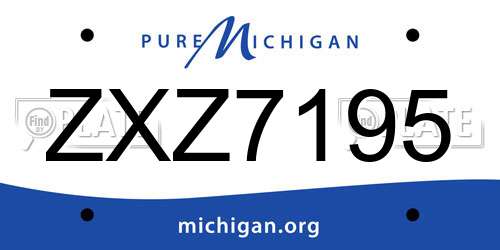 ZXZ7195 Michigan License Plate