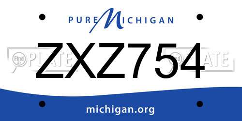 ZXZ754 Michigan License Plate