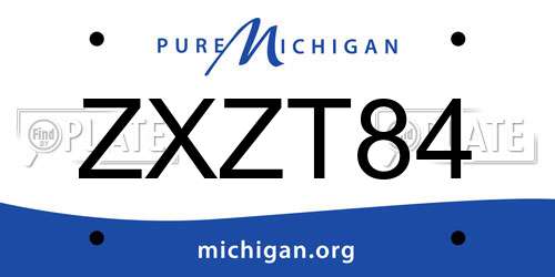 ZXZT84 Michigan License Plate