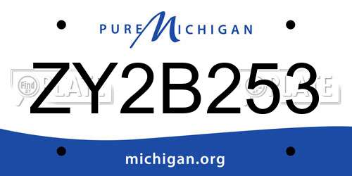 ZY2B253 Michigan License Plate