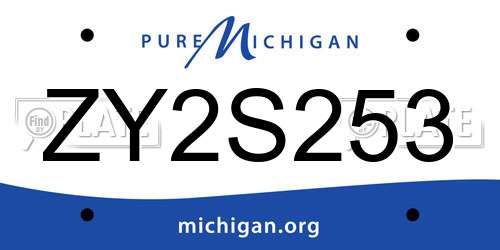 ZY2S253 Michigan License Plate