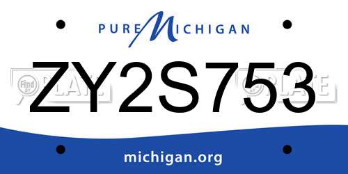 ZY2S753 Michigan License Plate