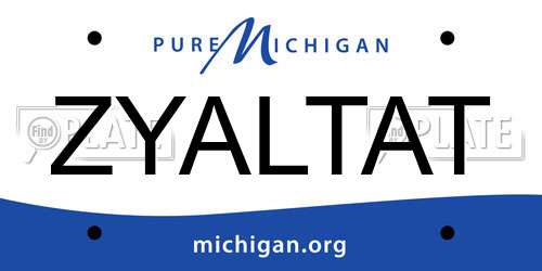 ZYALTAT Michigan License Plate