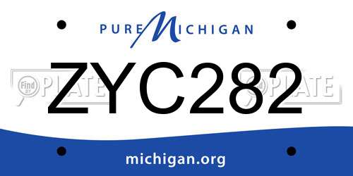 ZYC282 Michigan License Plate