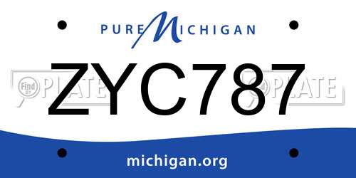ZYC787 Michigan License Plate