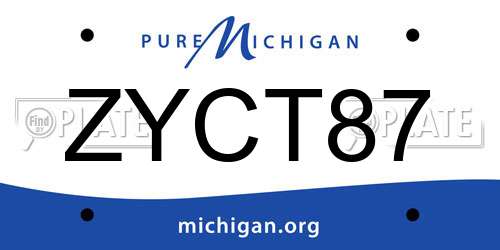 ZYCT87 Michigan License Plate