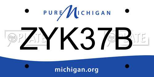 ZYK37B Michigan License Plate